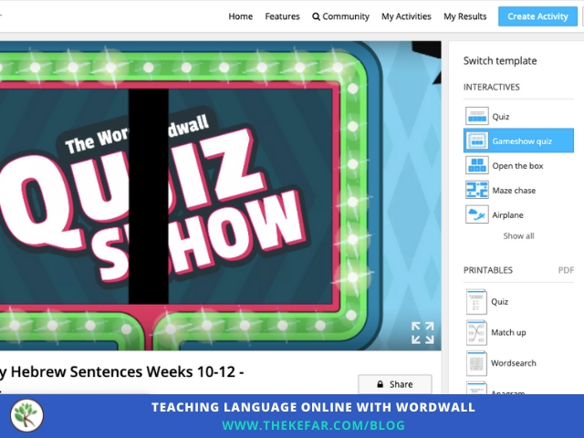 Wordwall template gameshow quiz 