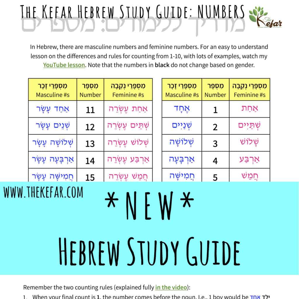 New Kefar Hebrew Study Guide - Numbers - The Kefar