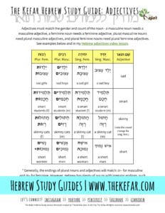 New Kefar Hebrew Study Guide - Adjectives - The Kefar