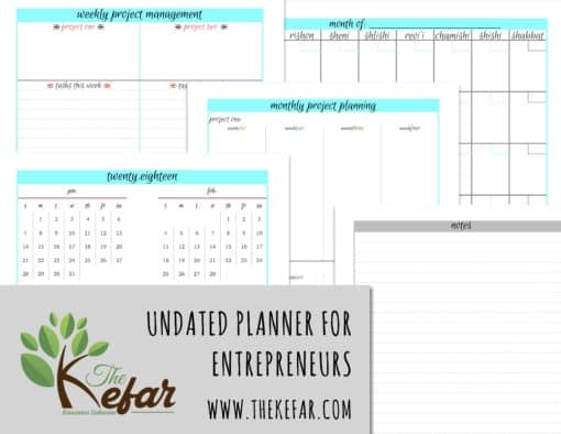 Planning With Purpose - New Undated Planner for Entrepreuners - The Kefar