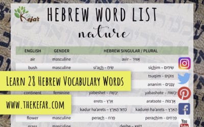 Hebrew Word List: Nature